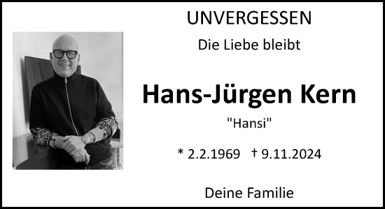 Traueranzeige von Hans-Jürgen Kern von Allgemeine Zeitung Mainz
