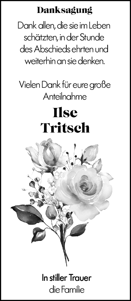 Traueranzeige von Ilse Tritsch von Rüsselsheimer Echo