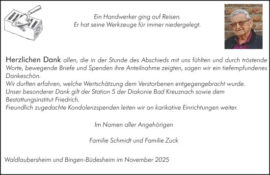 Traueranzeige von In Gedenken  von Binger-/Ingelheimer Wochenblatt