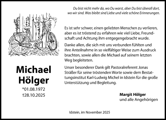 Traueranzeige von Michael Hölger von Idsteiner Land/Untertaunus