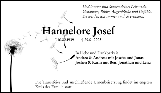 Traueranzeige von Hannelore Josef von Rüsselsheimer Echo