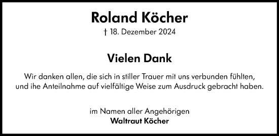 Traueranzeige von Roland Köcher von Darmstädter Echo