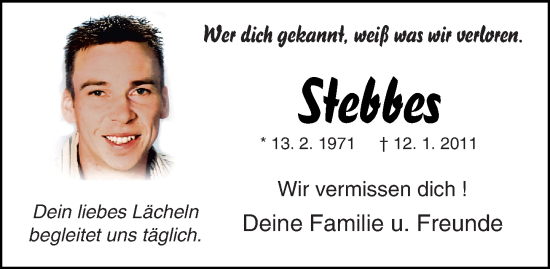 Traueranzeige von Stebbes Schmitt von Starkenburger Echo