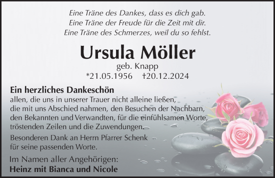 Traueranzeige von Ursula Möller von Wormser Zeitung