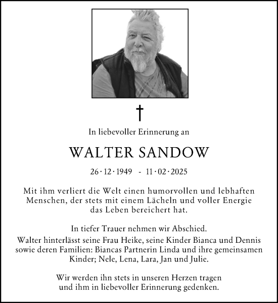 Traueranzeige von Walter Sandow von Groß-Gerauer Echo