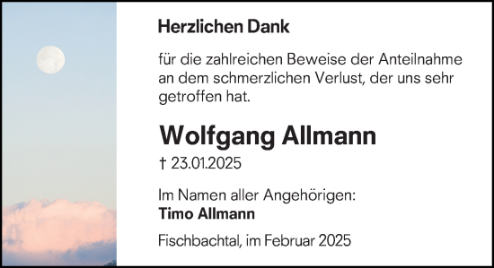 Traueranzeige von Wolfgang Allmann von Darmstädter Echo