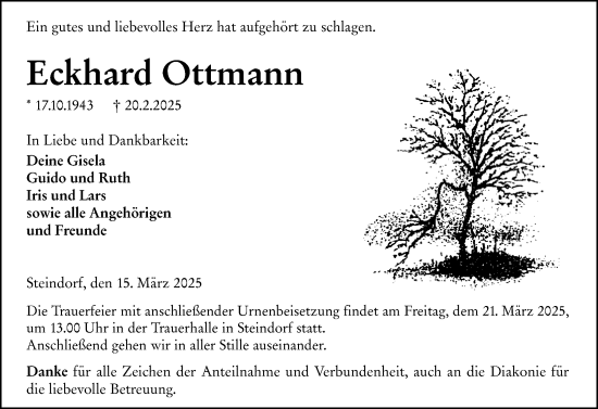 Traueranzeige von Eckhard Ottmann von Wetzlarer Neue Zeitung
