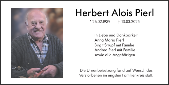 Traueranzeige von Herbert Alois Pierl von Groß-Gerauer Echo