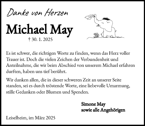Traueranzeige von Michael May von Wormser Zeitung