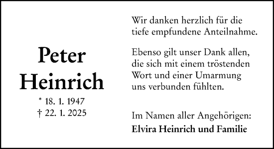 Traueranzeige von Peter Heinrich von Dill Block