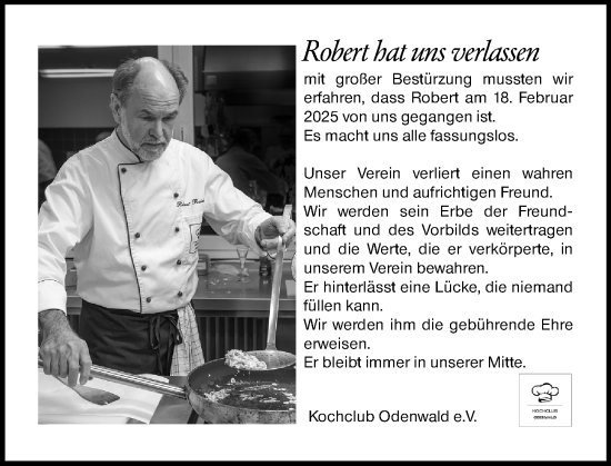 Traueranzeige von Robert  von Odenwälder Echo