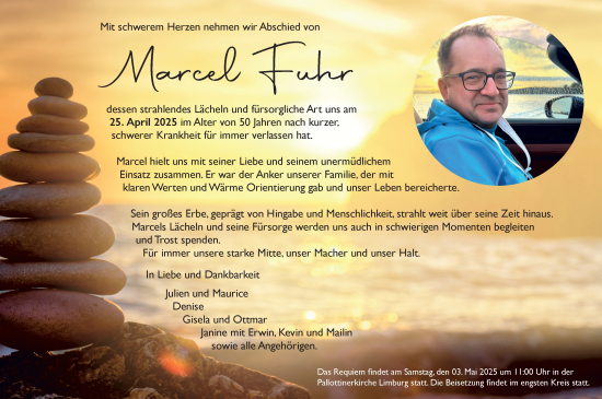 Traueranzeige von Marcel Fuhr von Nassauische Neue Presse