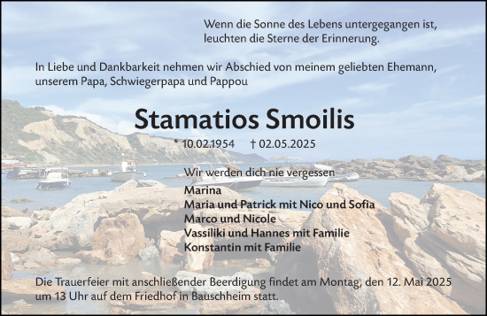 Traueranzeige von Stamatios Smoilis von Rüsselsheimer Echo