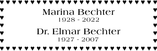 Traueranzeige von Marina Bechter von Wiesbadener Kurier