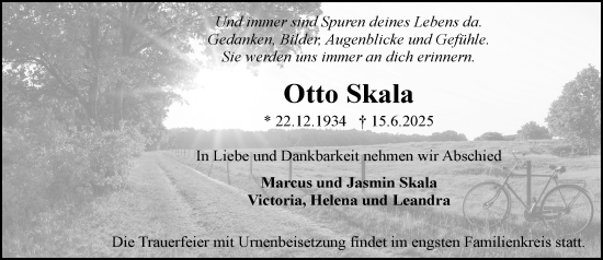 Traueranzeige von Otto Skala von Rüsselsheimer Echo