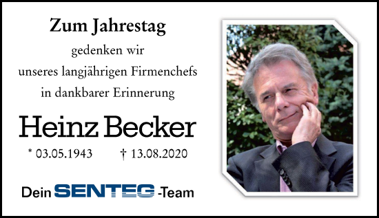 Traueranzeige von Heinz Becker von Wormser Zeitung