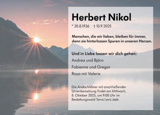 Traueranzeige von Herbert Nikol von Wiesbadener Kurier Traueranzeige von Herbert Nikol von Wiesbadener Kurier