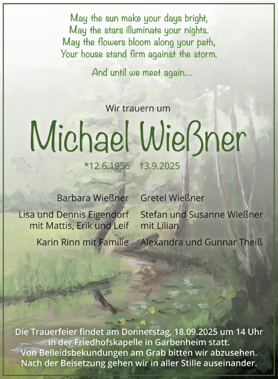 Traueranzeige von Michael Wießner von Wetzlarer Neue Zeitung
