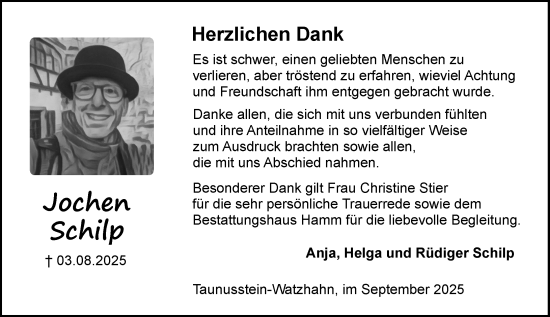 Traueranzeige von Rüdiger Schilp von Idsteiner Land/Untertaunus Traueranzeige von Rüdiger Schilp von Idsteiner Land/Untertaunus