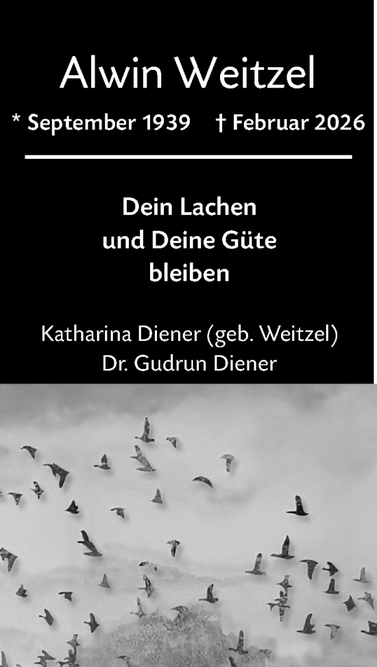 Traueranzeige von Alwin Weitzel von Allgemeine Zeitung Rheinhessen-Nahe