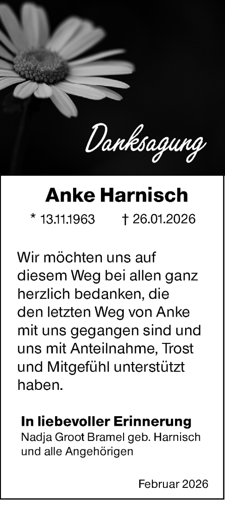Traueranzeige von Anke Harnisch von Dill Block