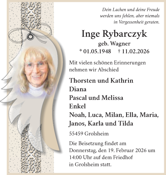 Traueranzeige von Inge Rybarczyk von Allgemeine Zeitung Rheinhessen-Nahe