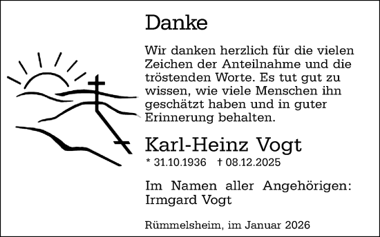 Traueranzeige von Karl-Heinz Vogt von Binger-/Ingelheimer Wochenblatt