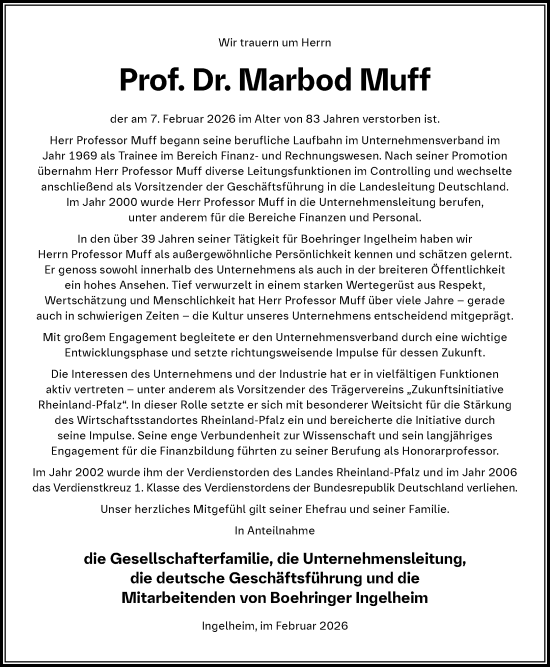 Traueranzeige von Marbod Muff von Allgemeine Zeitung Rheinhessen-Nahe