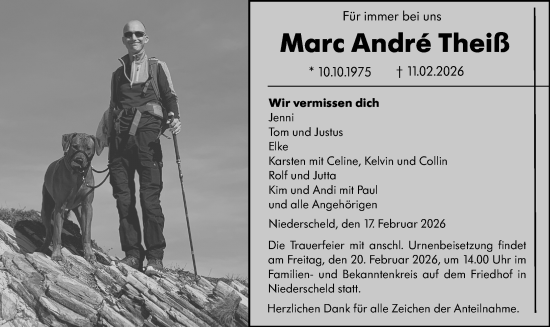 Traueranzeige von Marc André Theiß von Dill Block