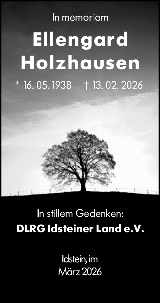 Traueranzeige von Ellengard Holzhausen von Idsteiner Land/Untertaunus