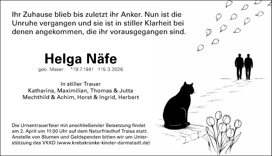 Traueranzeige von Helga Näfe von Darmstädter Echo