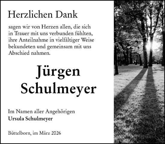 Traueranzeige von Jürgen Schulmeyer von Groß-Gerauer Echo
