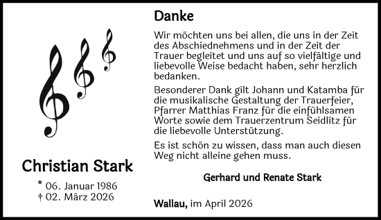 Traueranzeige von Christian Stark von Hinterländer Anzeiger