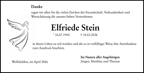 Traueranzeige von Elfriede Stein von Groß-Gerauer Echo
