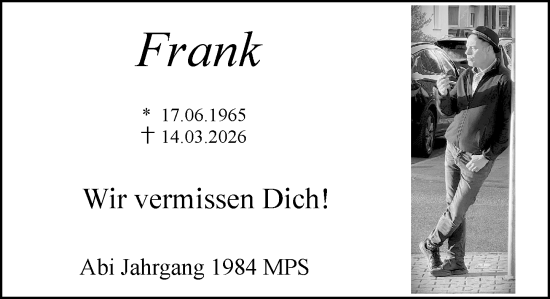 Traueranzeige von Frank Nattermann von Rüsselsheimer Echo