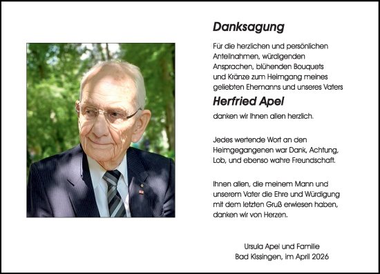 Traueranzeige von Herfried Apel von Darmstädter Echo