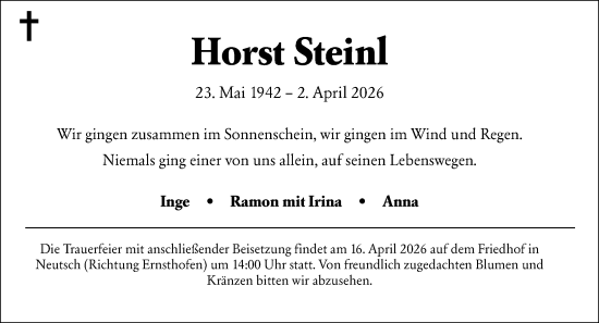 Traueranzeige von Horst Steinl von Darmstädter Echo