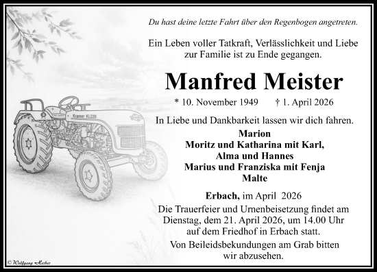 Traueranzeige von Manfred Meister von Camberger Anzeiger