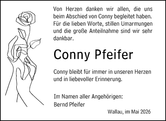 Traueranzeige von Conny Pfeifer von Hinterländer Anzeiger