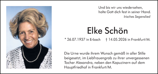 Traueranzeige von Elke Schön von Camberger Anzeiger