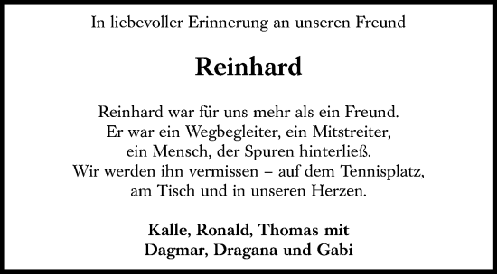 Traueranzeige von Reinhard  von Darmstädter Echo