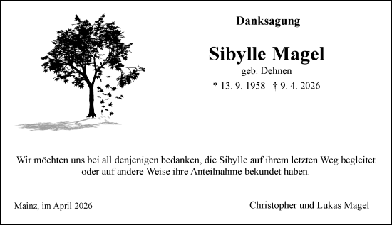 Traueranzeige von Sibylle Magel von Wiesbadener Kurier