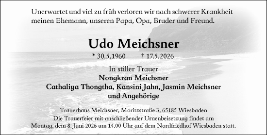 Traueranzeige von Udo Meichsner von Wiesbadener Kurier