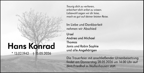 Traueranzeige von Ursel Konrad von Weilburger Tageblatt