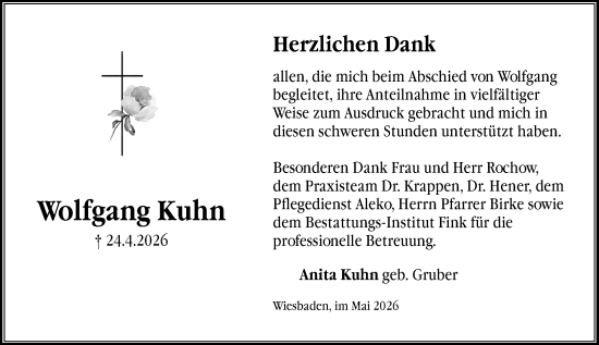 Traueranzeige von Wolfgang Kuhn von Wiesbadener Kurier