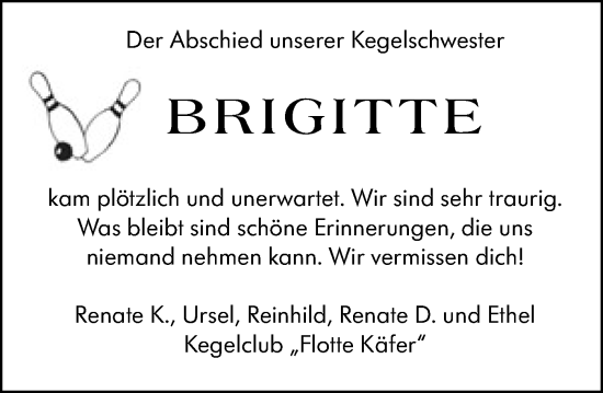 Traueranzeige von Brigitte Müller von Hinterländer Anzeiger
