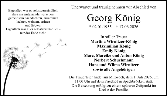 Traueranzeige von Georg König von Darmstädter Echo