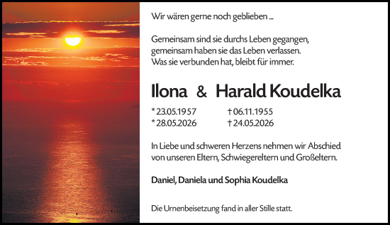 Traueranzeige von Harald Koudelka von Rheingau-Taunus-Kreis Wochenblatt