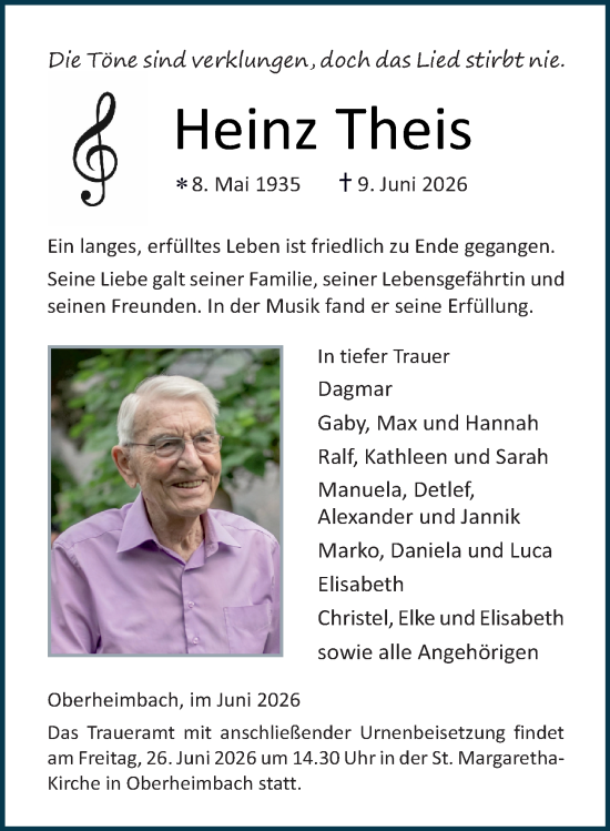 Traueranzeige von Heinz Theis von Allgemeine Zeitung Rheinhessen-Nahe