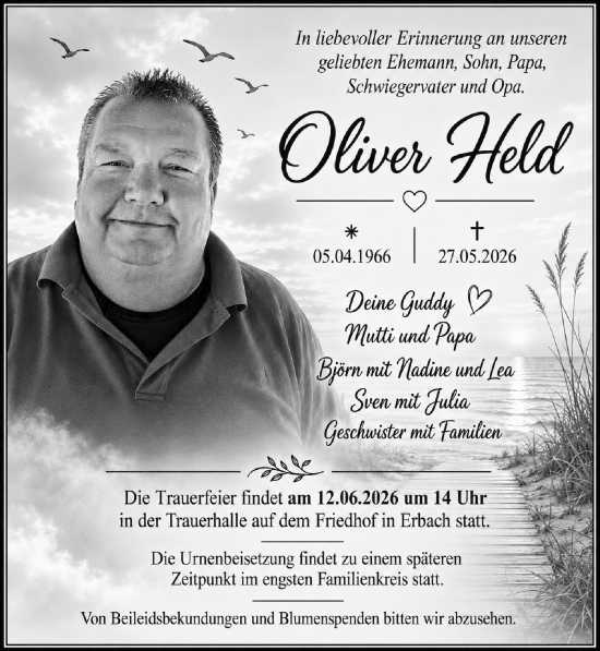 Traueranzeige von Oliver Held von Camberger Anzeiger
